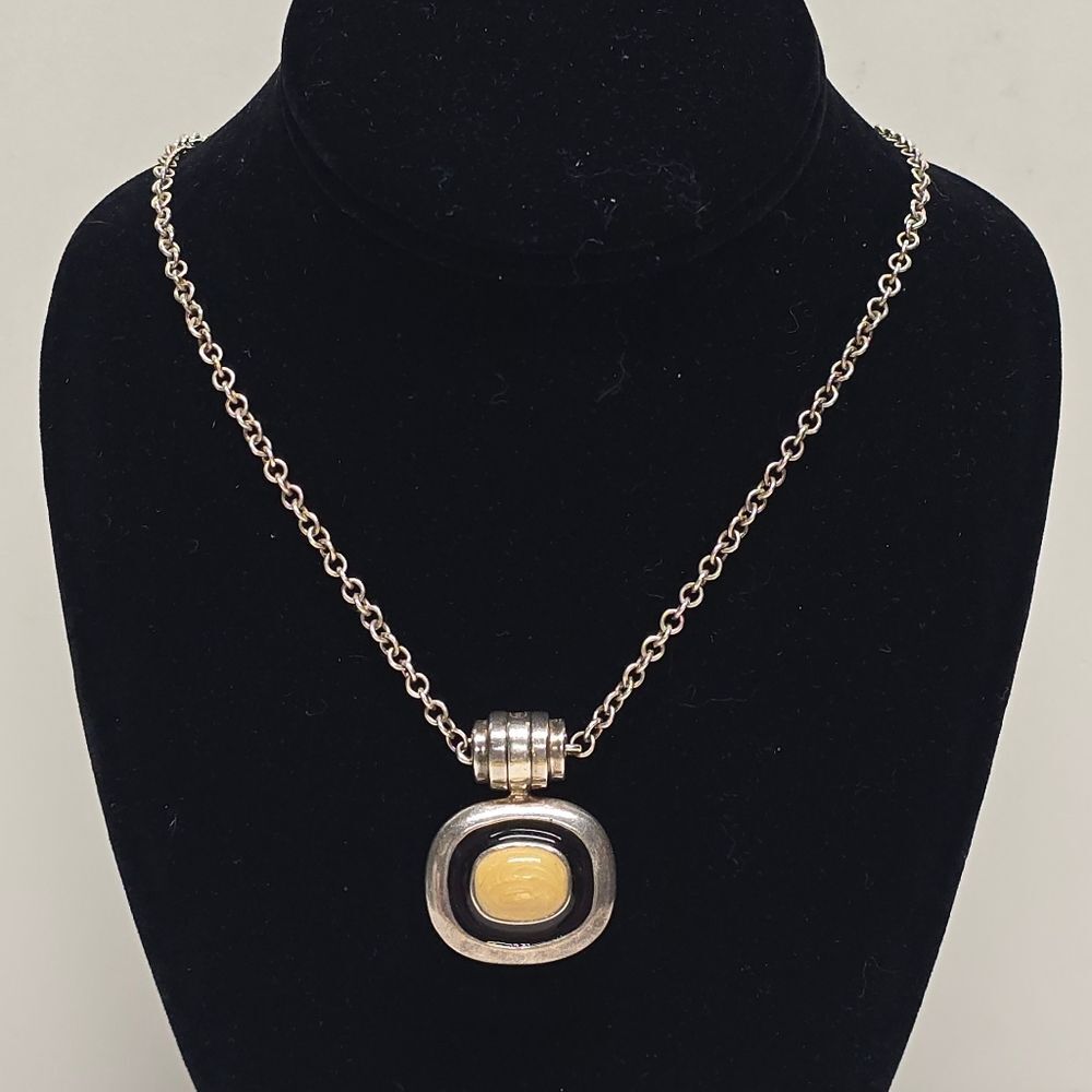 Joseph Esposito Sterling Silver 925 Necklace Reversible Pendant With Chain